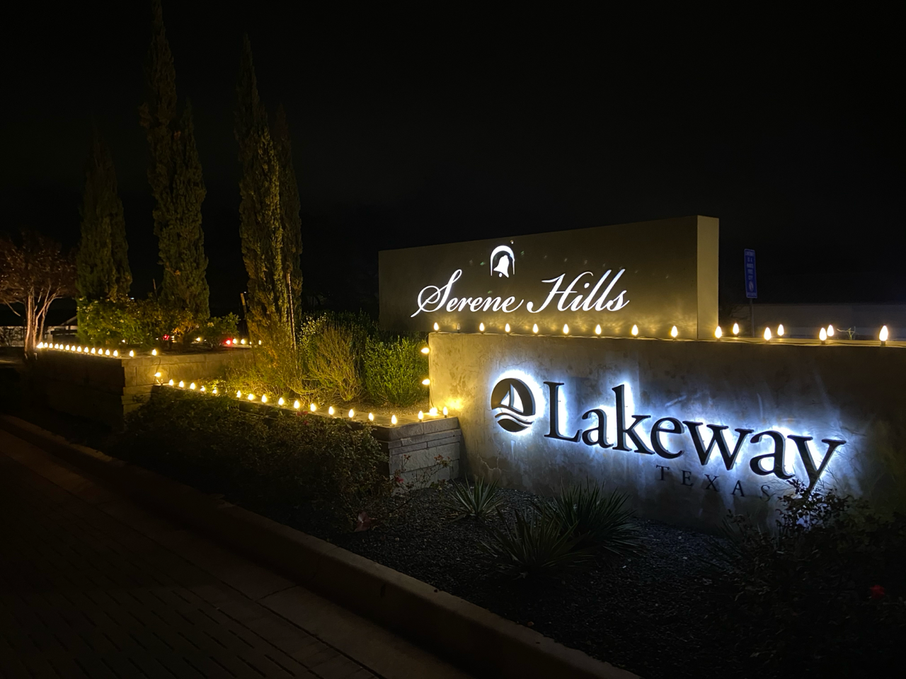 Festive holiday lighting display