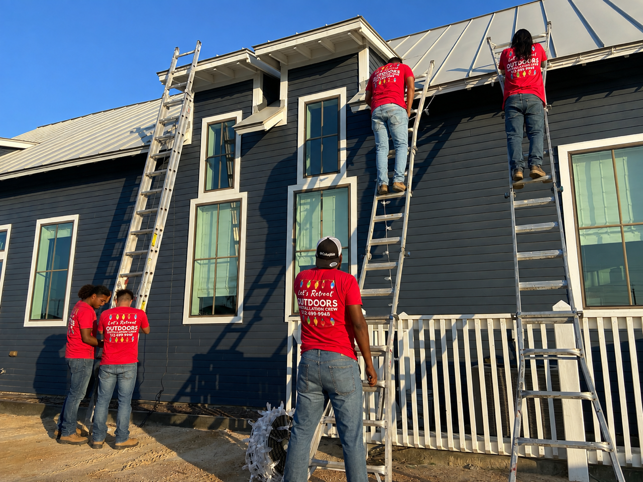 Holiday lighting installation Texas
